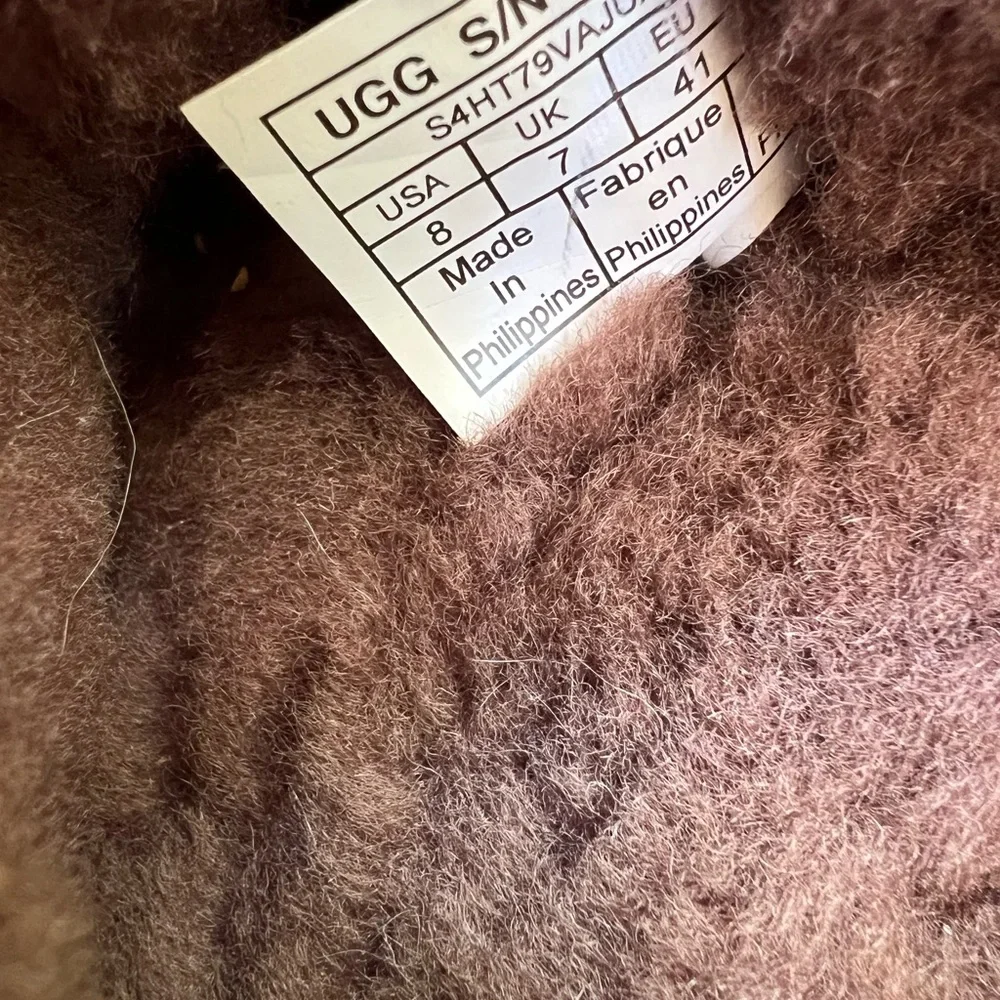 Ugg Australia Mens Ascot Wool Size 8 Brown Slippers Loafers